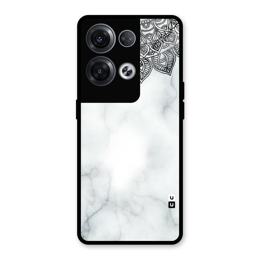 Exotic Marble Pattern Glass Back Case for Oppo Reno8 Pro 5G