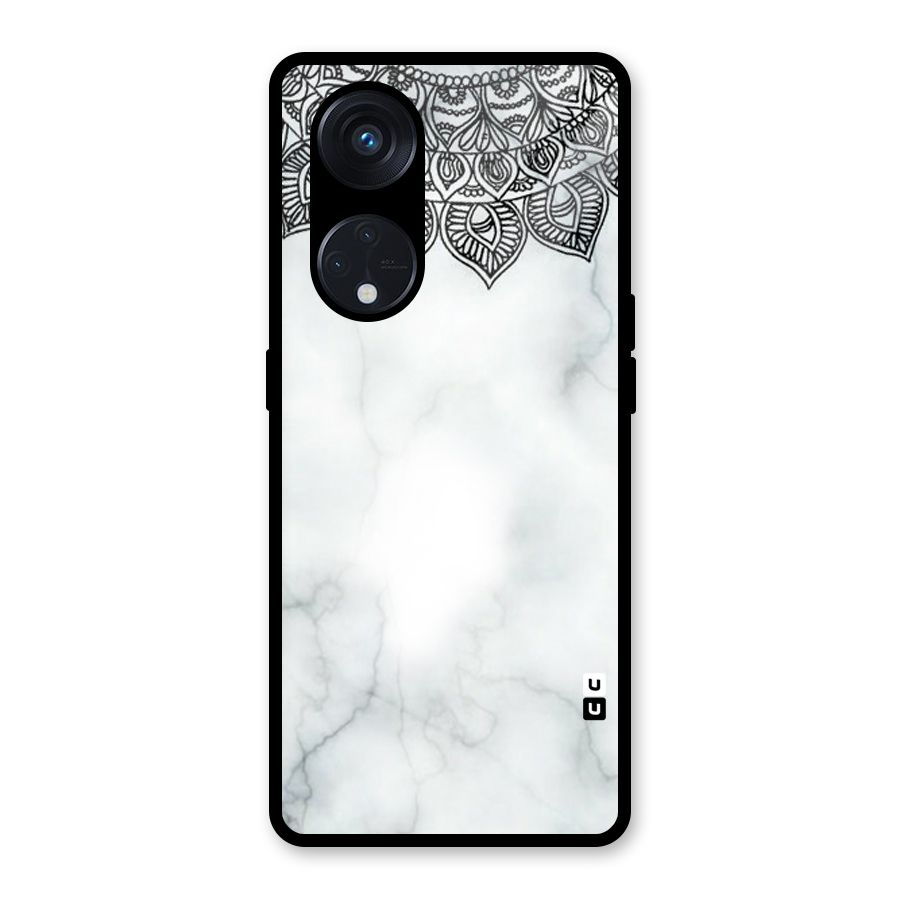 Exotic Marble Pattern Glass Back Case for Reno8 T 5G