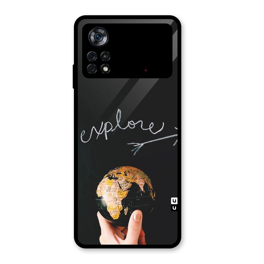 Explore World Glass Back Case for Poco X4 Pro 5G