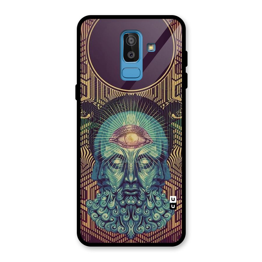 Eye Design Glass Back Case for Galaxy J8