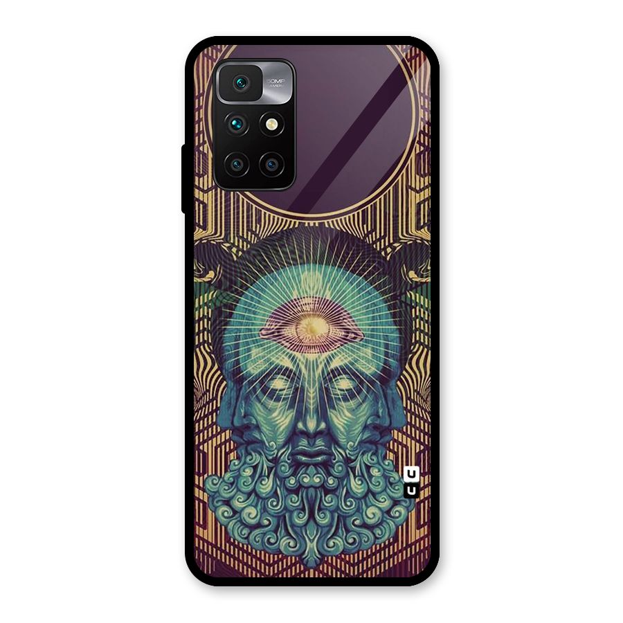 Eye Design Glass Back Case for Redmi 10 Prime