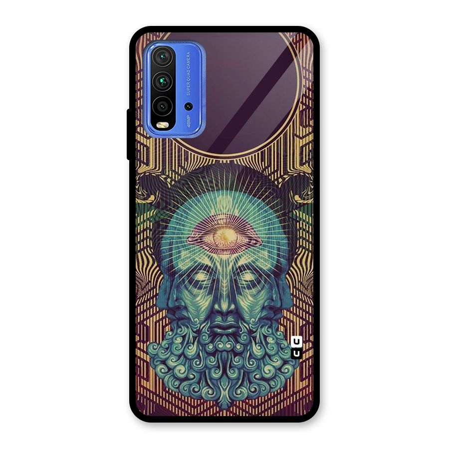 Eye Design Glass Back Case for Redmi 9 Power