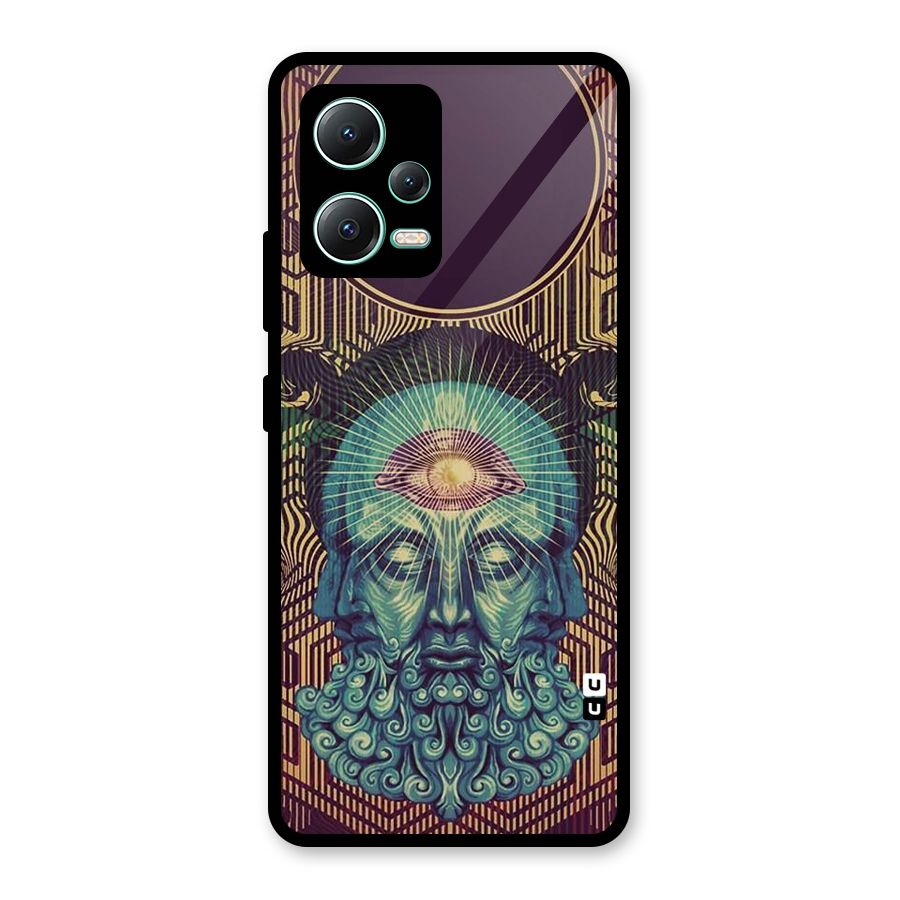 Eye Design Glass Back Case for Redmi Note 12 5G