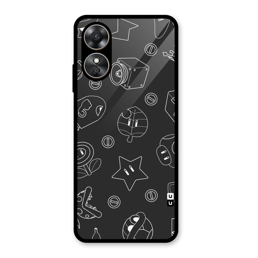 Face Mishchief Glass Back Case for Oppo A17