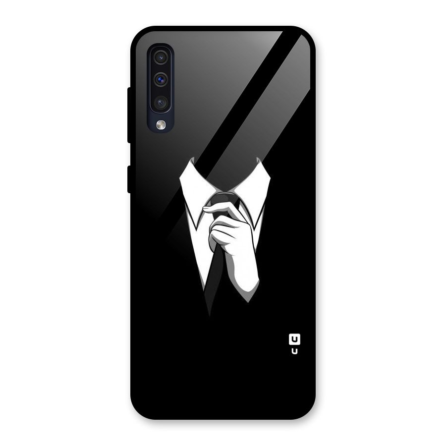 Faceless Gentleman Glass Back Case for Galaxy A50