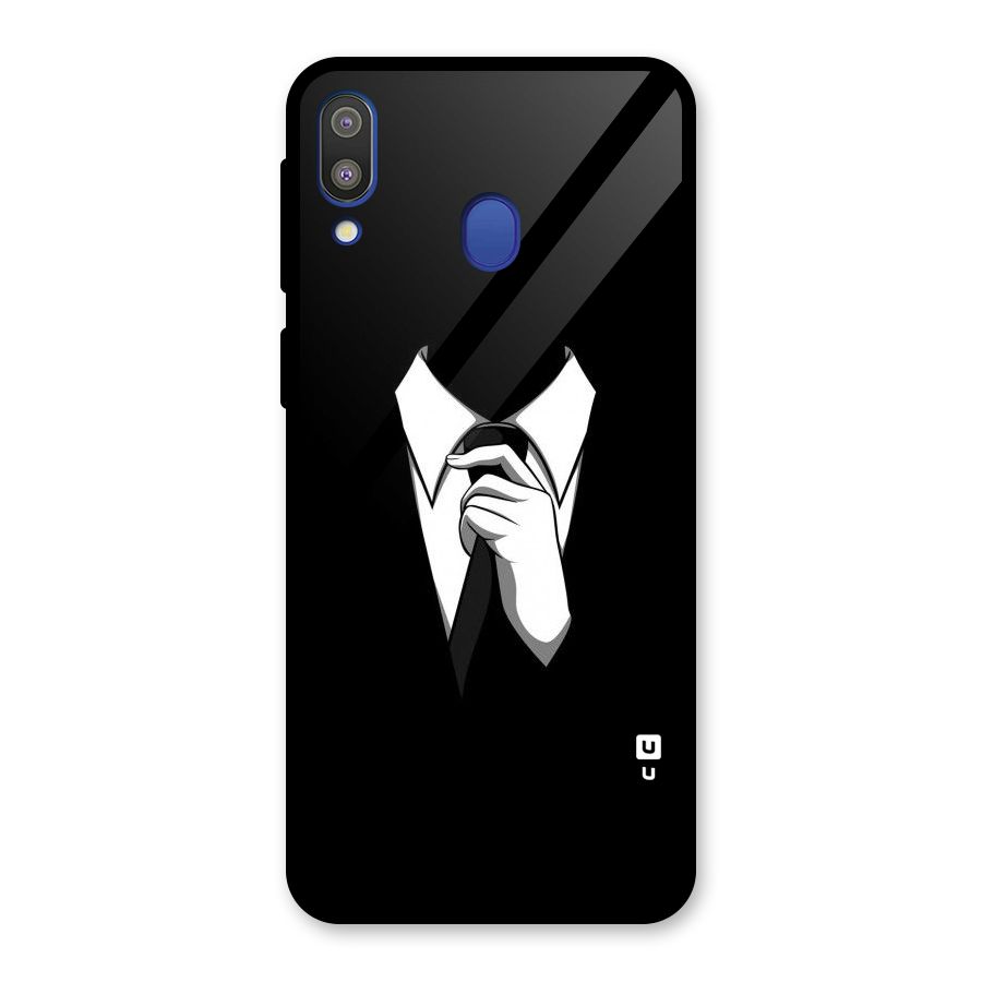 Faceless Gentleman Glass Back Case for Galaxy M20
