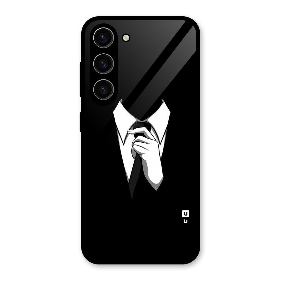 Faceless Gentleman Glass Back Case for Galaxy S23