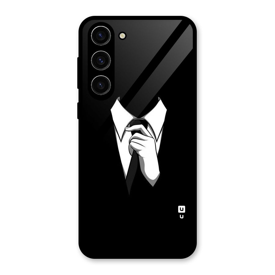 Faceless Gentleman Glass Back Case for Galaxy S23 Plus