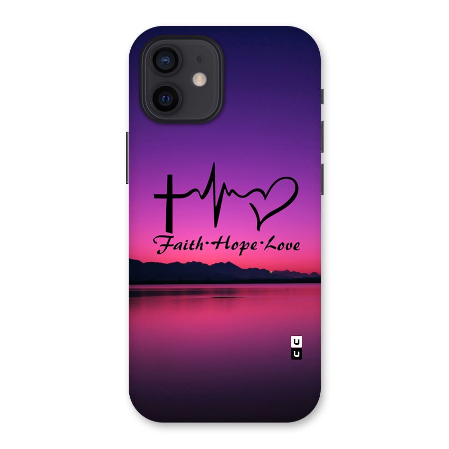 Faith Hope Love Evening Sky Back Case for iPhone 12