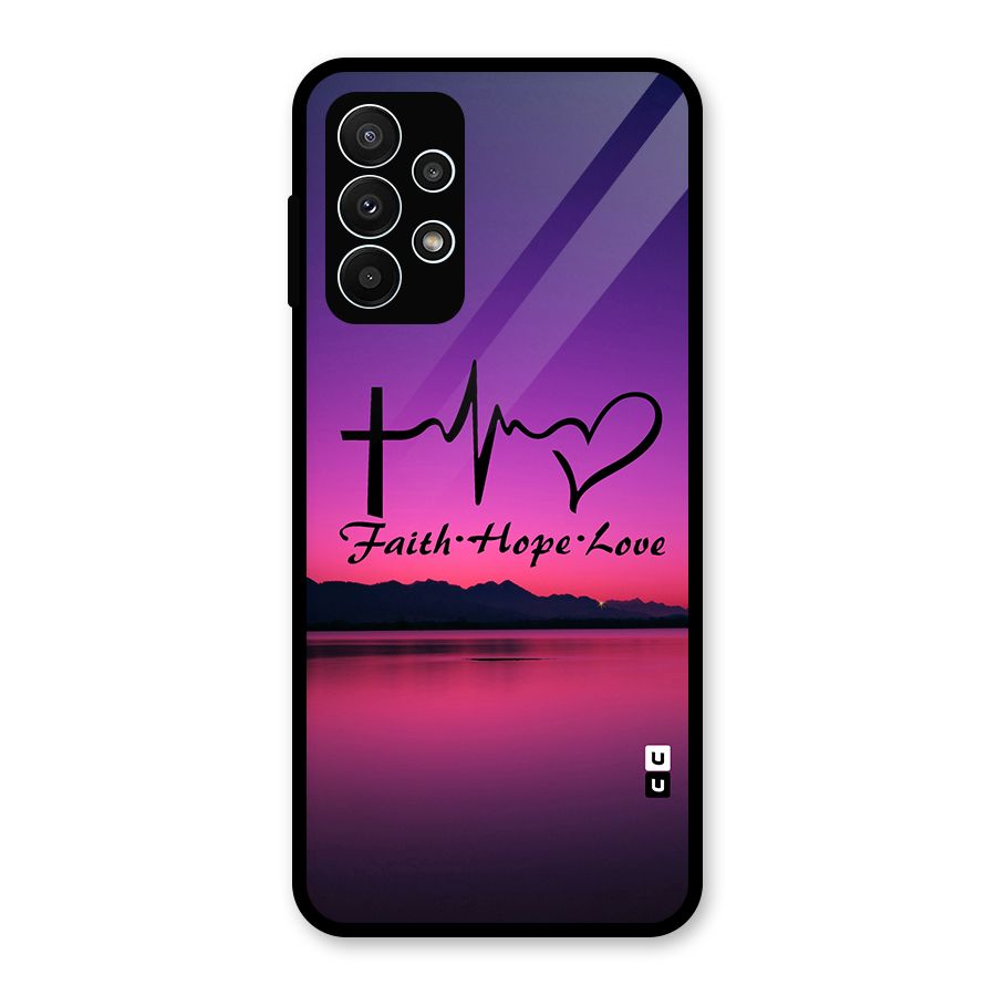 Faith Hope Love Evening Sky Glass Back Case for Galaxy A23