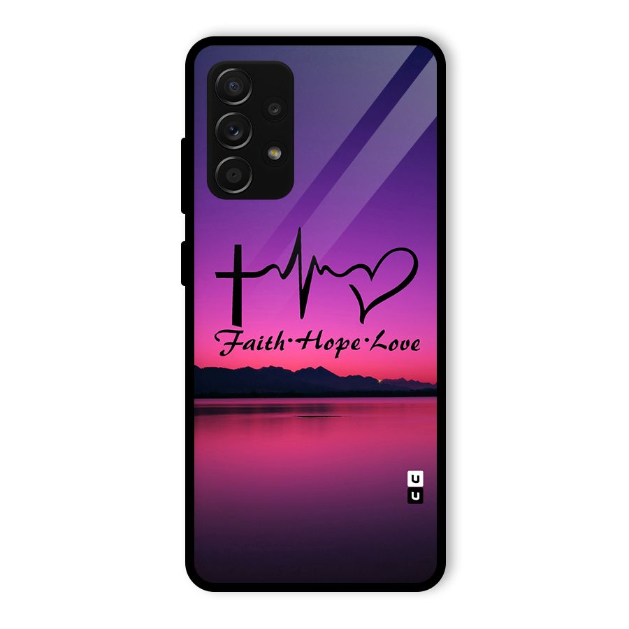 Faith Hope Love Evening Sky Glass Back Case for Galaxy A53 5G