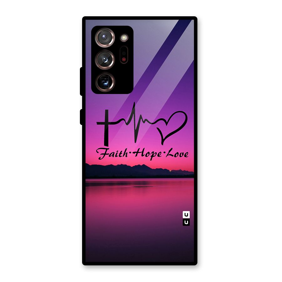 Faith Hope Love Evening Sky Glass Back Case for Galaxy Note 20 Ultra 5G