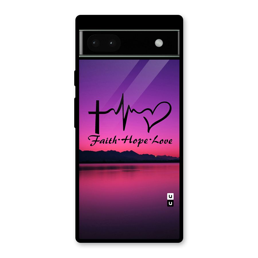 Faith Hope Love Evening Sky Glass Back Case for Google Pixel 6a
