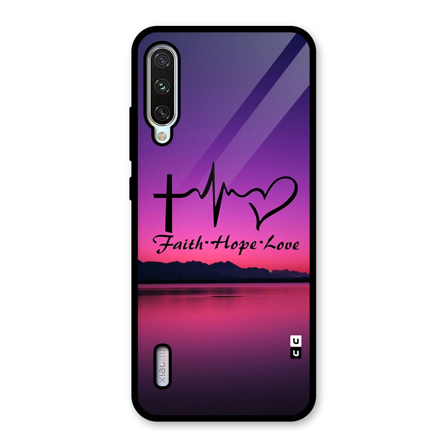 Faith Hope Love Evening Sky Glass Back Case for Mi A3
