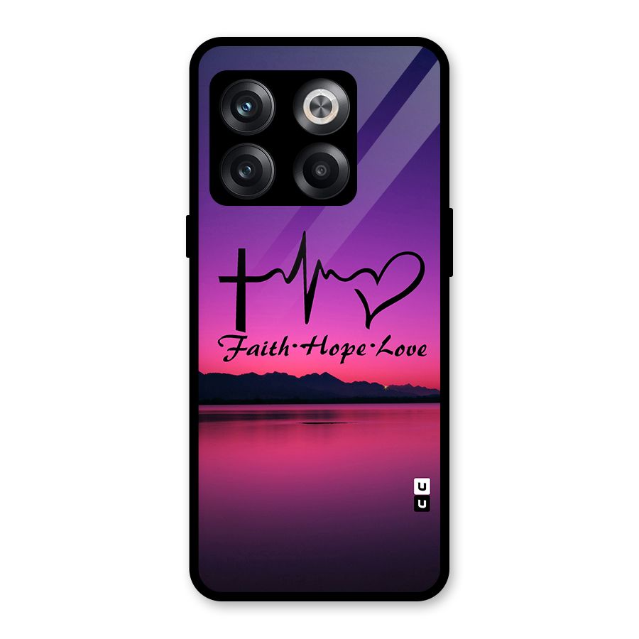 Faith Hope Love Evening Sky Glass Back Case for OnePlus 10T