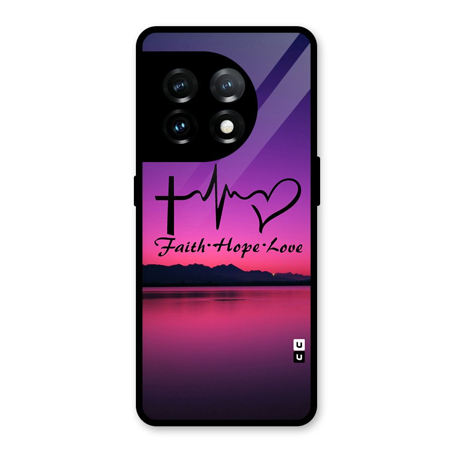 Faith Hope Love Evening Sky Glass Back Case for OnePlus 11