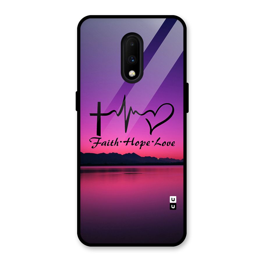 Faith Hope Love Evening Sky Glass Back Case for OnePlus 7