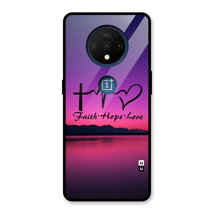 Faith Hope Love Evening Sky Glass Back Case for OnePlus 7T