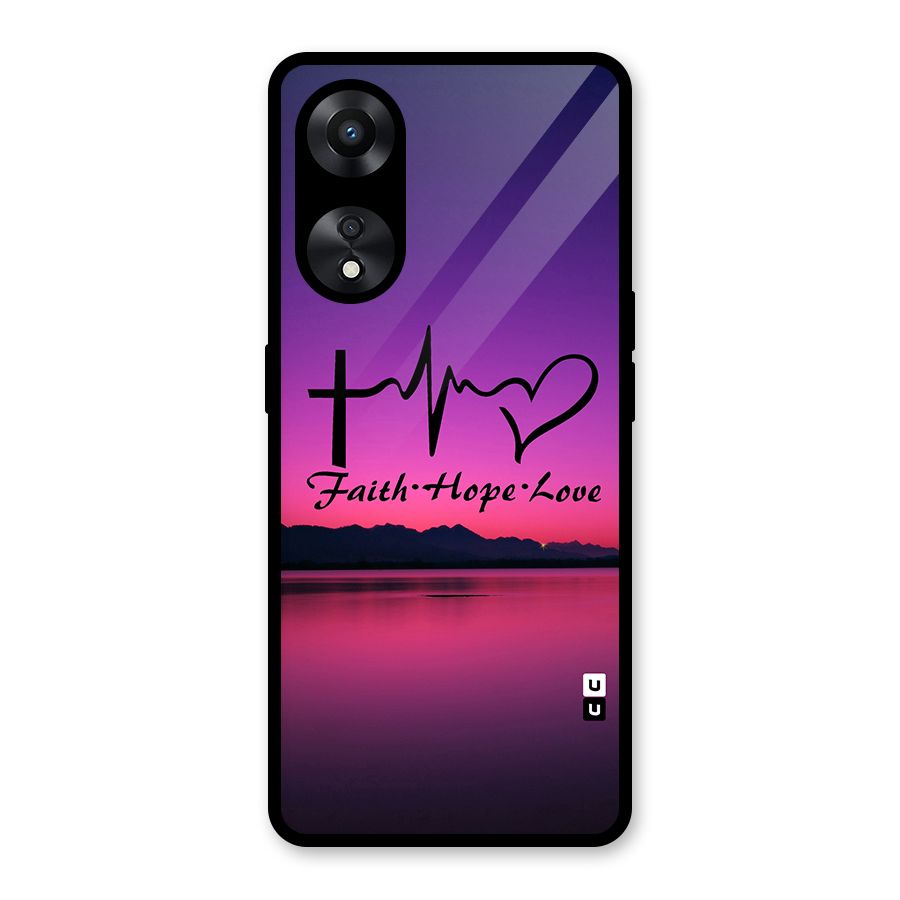 Faith Hope Love Evening Sky Glass Back Case for Oppo A78