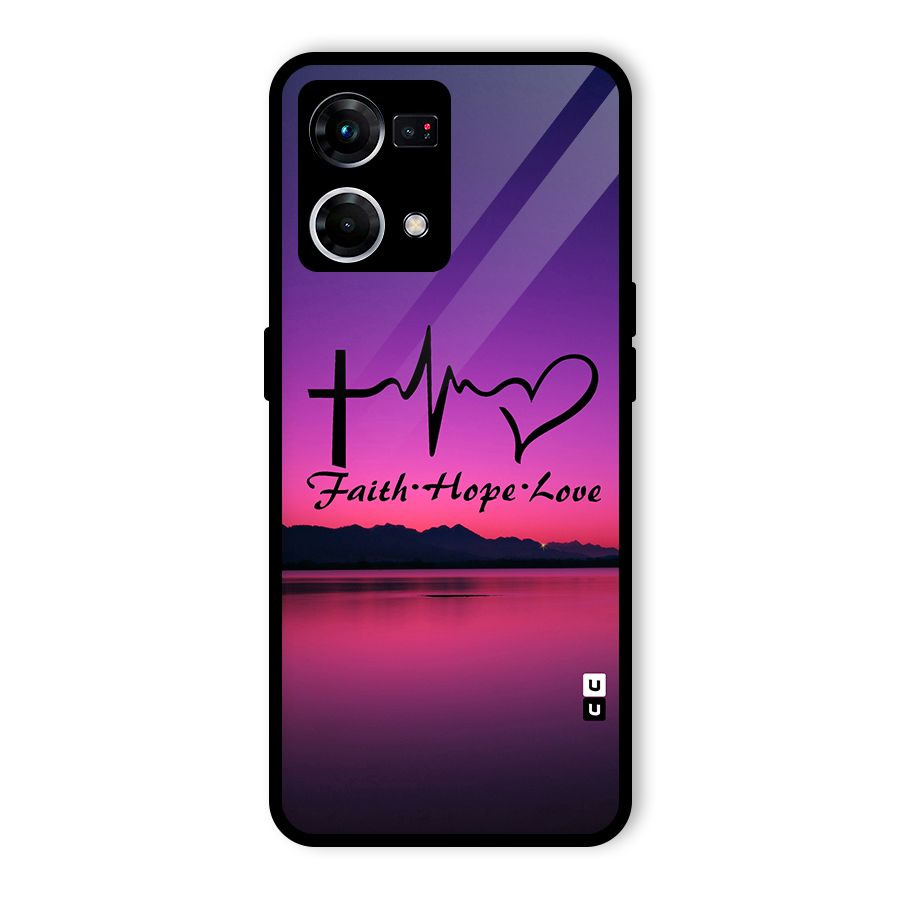 Faith Hope Love Evening Sky Glass Back Case for Oppo F21 Pro 5G