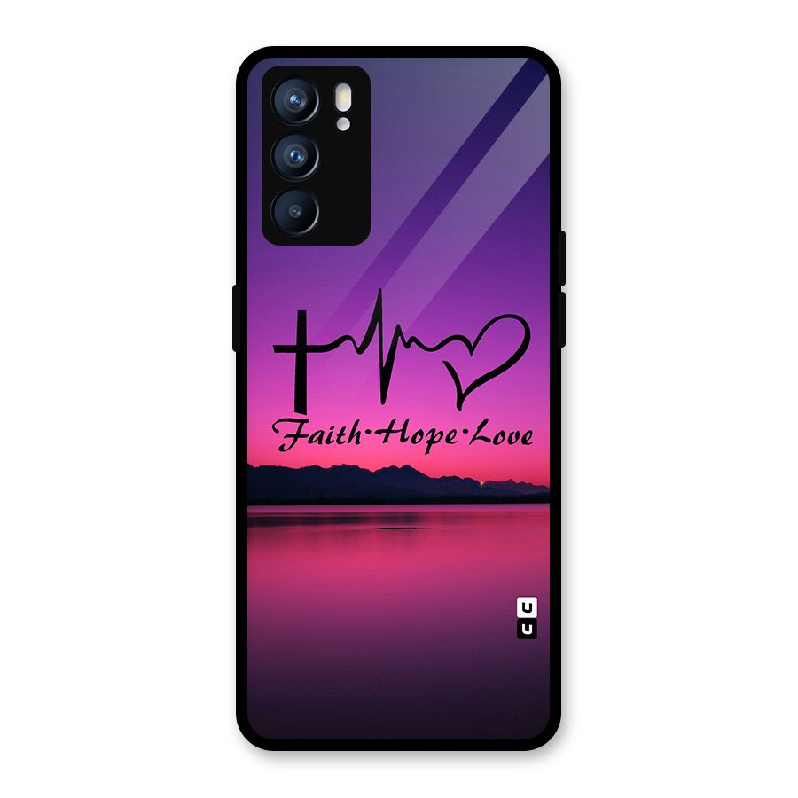 Faith Hope Love Evening Sky Glass Back Case for Oppo Reno6 5G