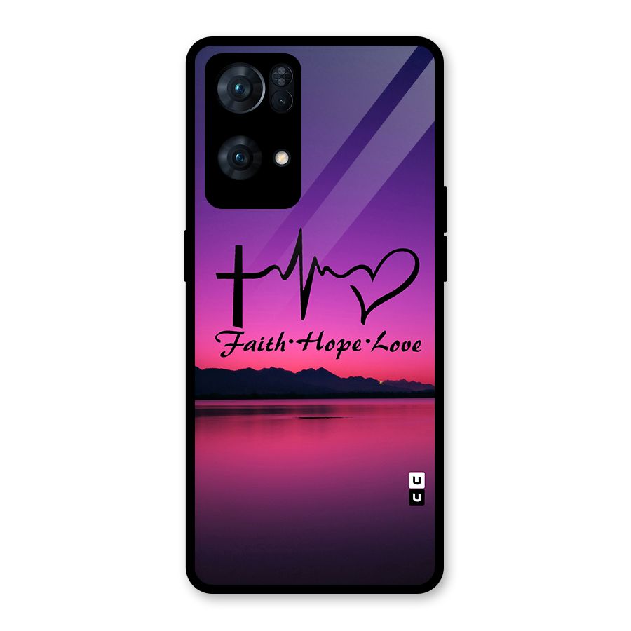 Faith Hope Love Evening Sky Glass Back Case for Oppo Reno7 Pro 5G