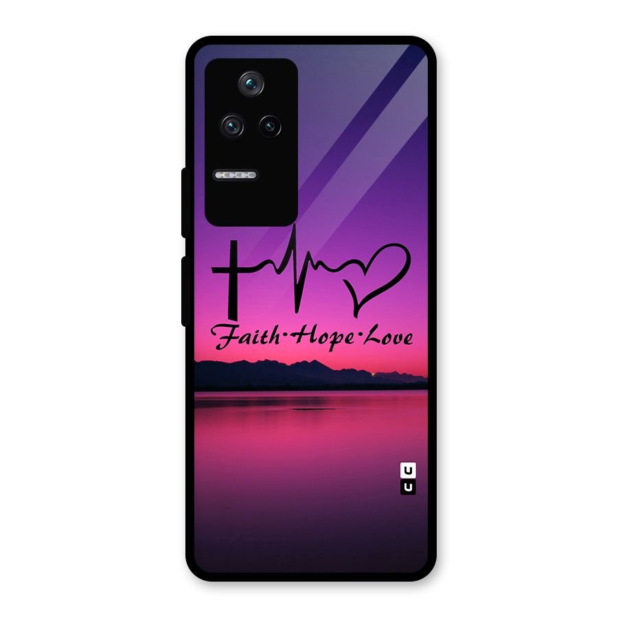 Faith Hope Love Evening Sky Glass Back Case for Poco F4 5G