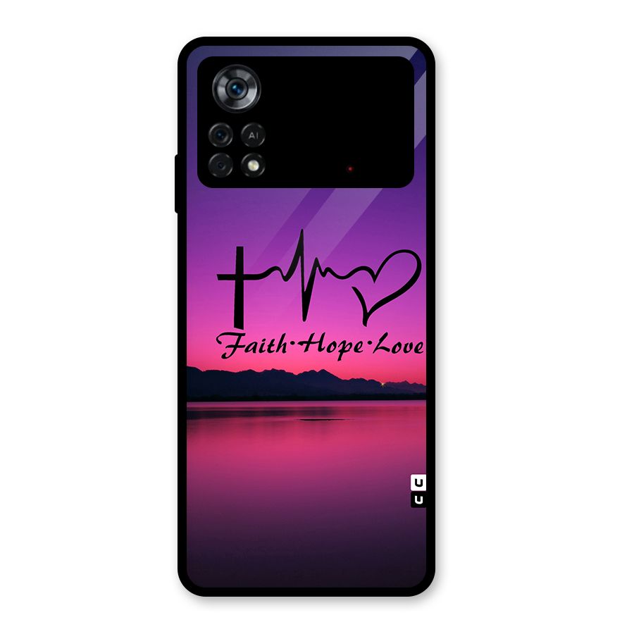 Faith Hope Love Evening Sky Glass Back Case for Poco X4 Pro 5G