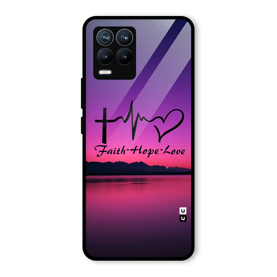 Faith Hope Love Evening Sky Glass Back Case for Realme 8