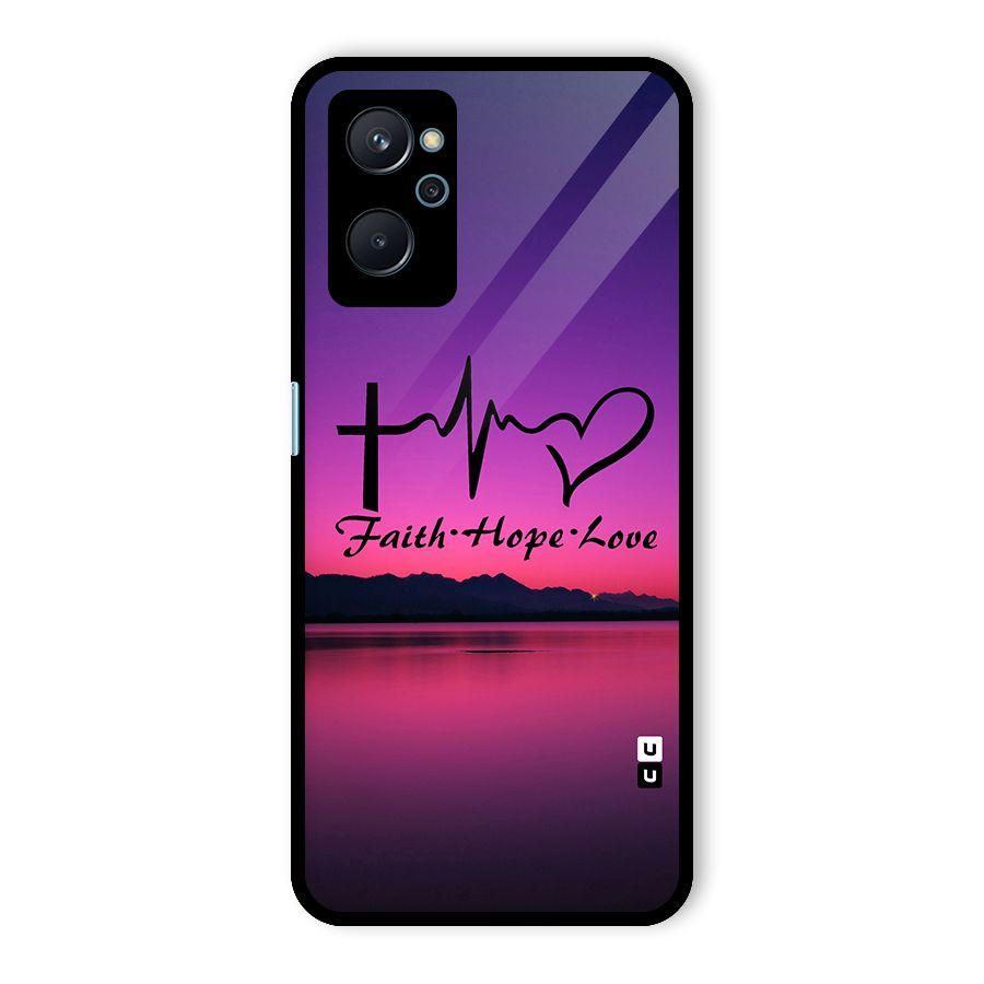 Faith Hope Love Evening Sky Glass Back Case for Realme 9i