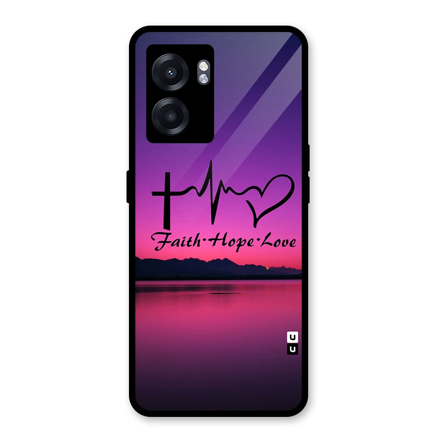 Faith Hope Love Evening Sky Glass Back Case for Realme Narzo 50 5G
