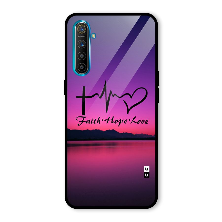 Faith Hope Love Evening Sky Glass Back Case for Realme XT