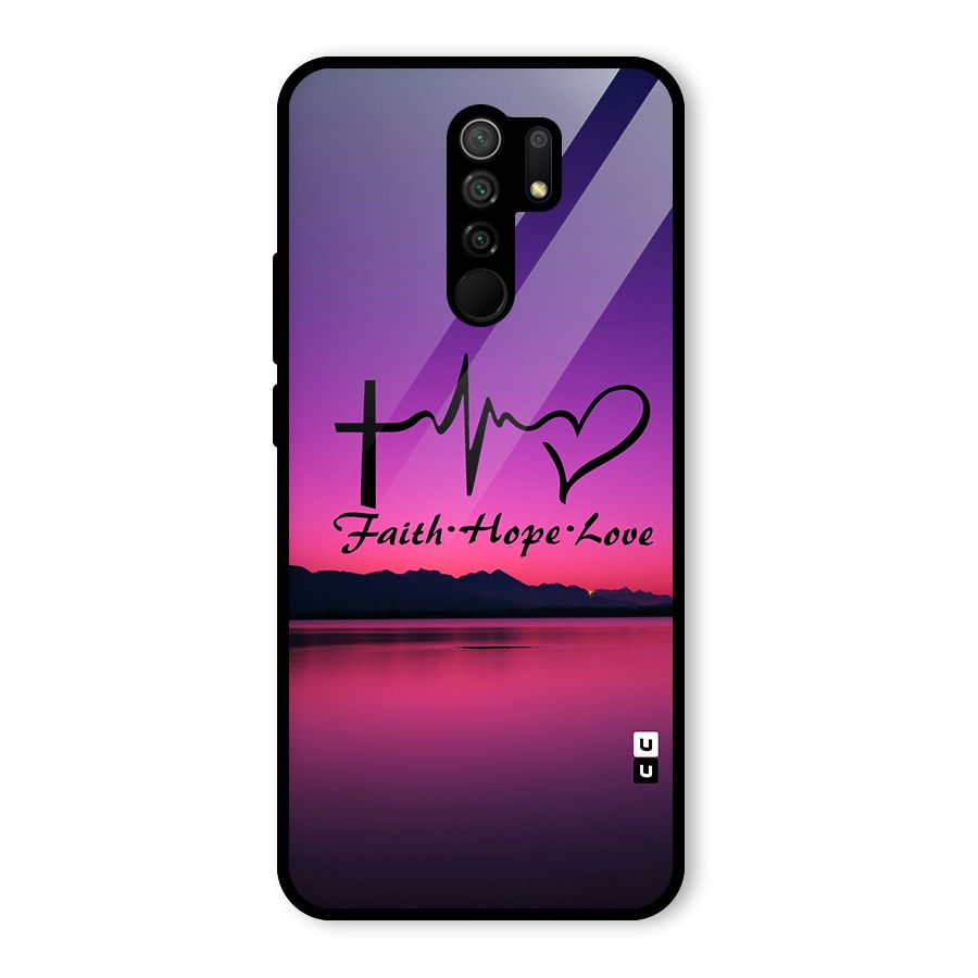 Faith Hope Love Evening Sky Glass Back Case for Redmi 9 Prime