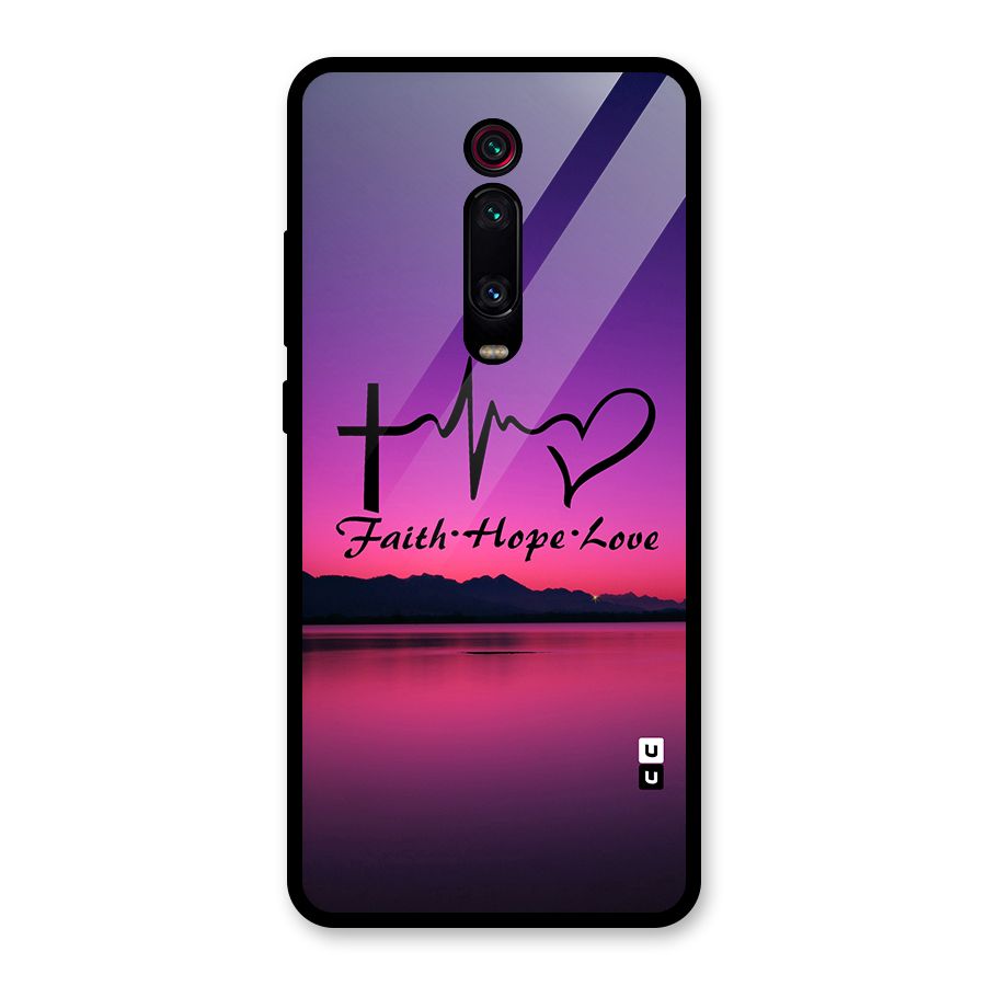 Faith Hope Love Evening Sky Glass Back Case for Redmi K20