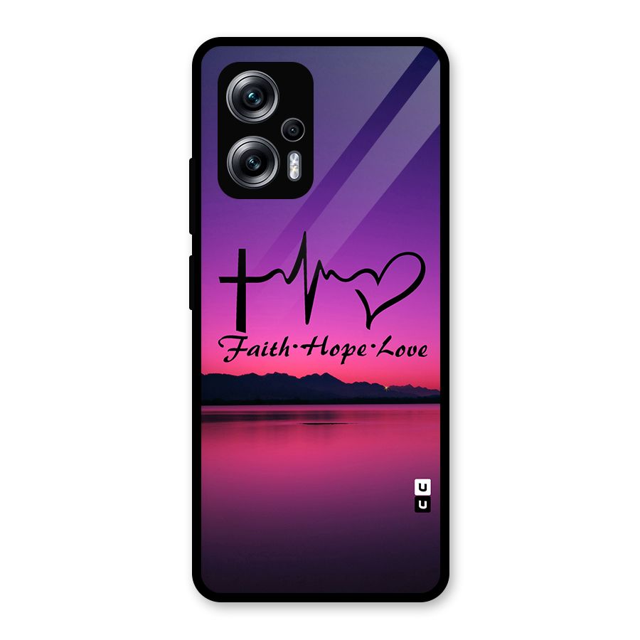 Faith Hope Love Evening Sky Glass Back Case for Redmi K50i