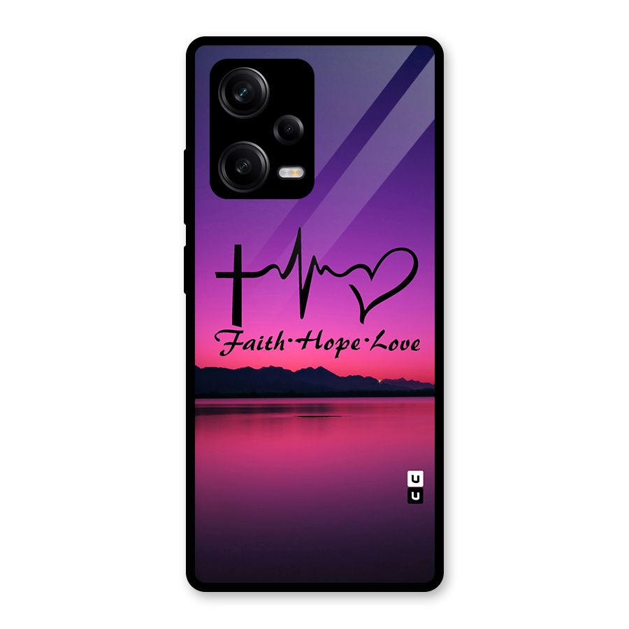 Faith Hope Love Evening Sky Glass Back Case for Redmi Note 12 Pro