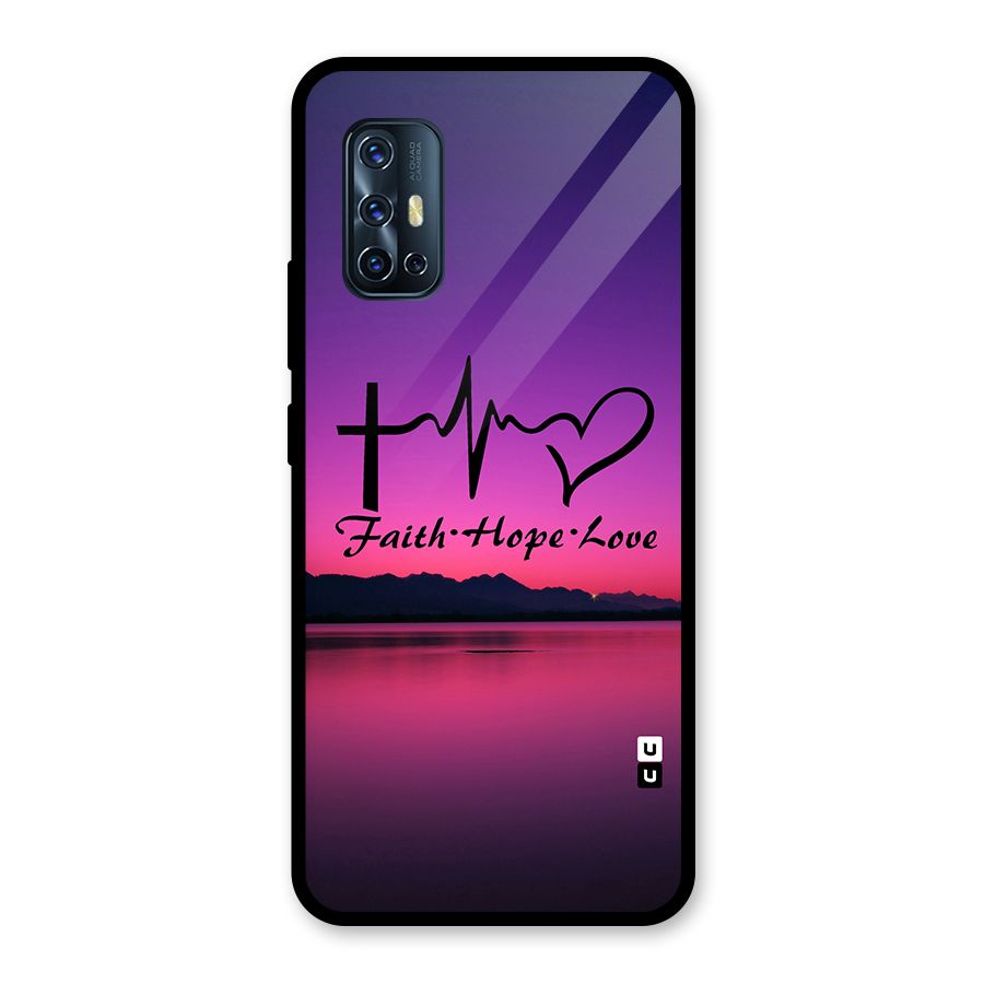 Faith Hope Love Evening Sky Glass Back Case for Vivo V17