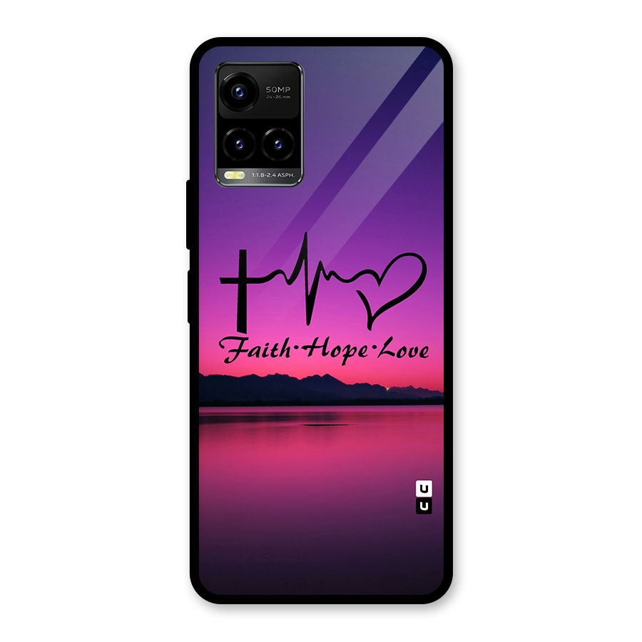 Faith Hope Love Evening Sky Glass Back Case for Vivo Y21T