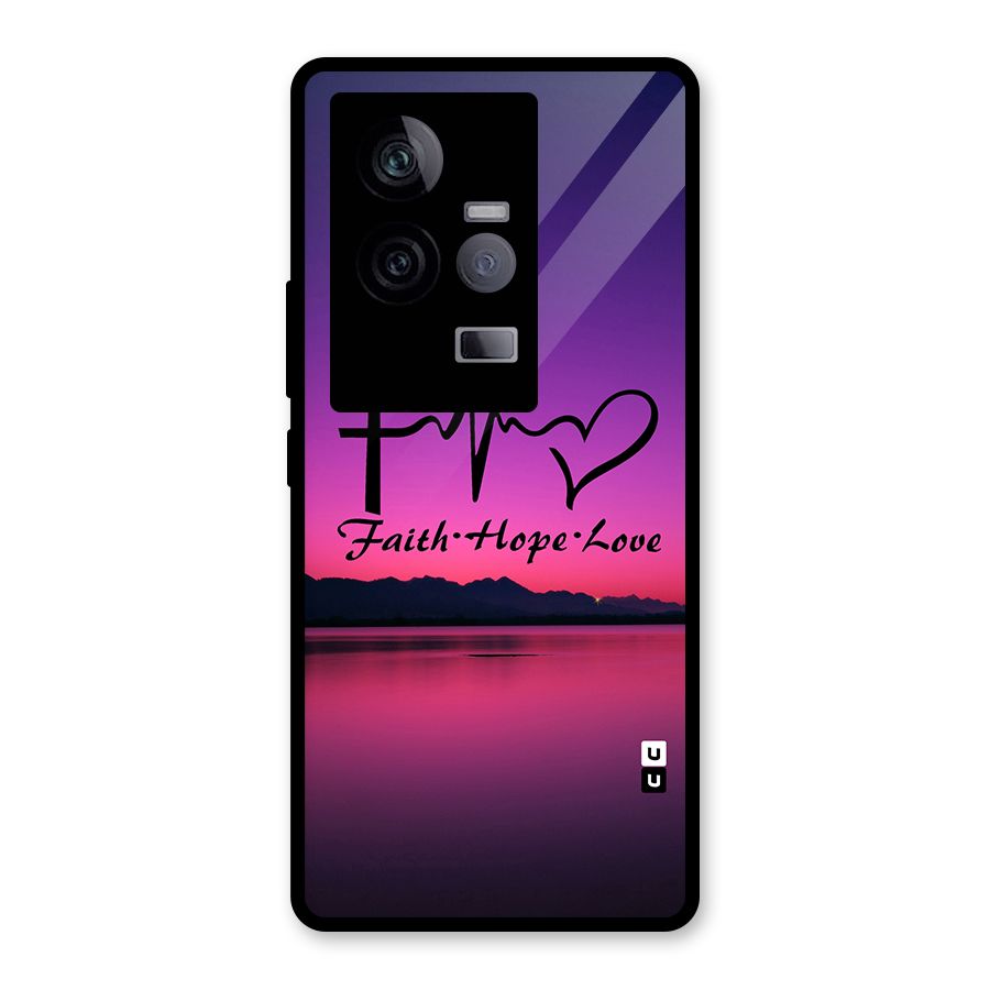 Faith Hope Love Evening Sky Glass Back Case for Vivo iQOO 11 5G