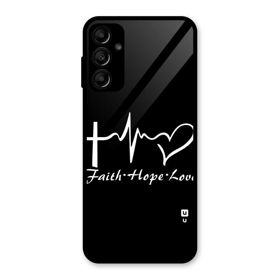 Faith Hope Love Heart Sign Glass Back Case for Galaxy A14 5G