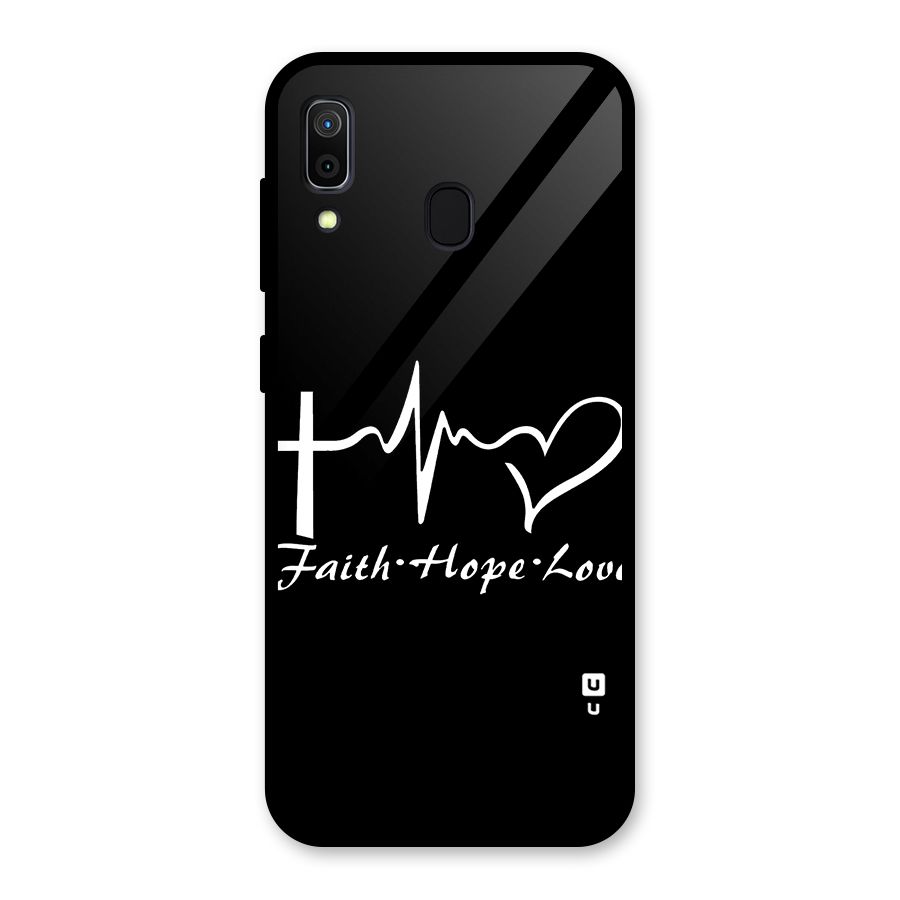 Faith Hope Love Heart Sign Glass Back Case for Galaxy A30