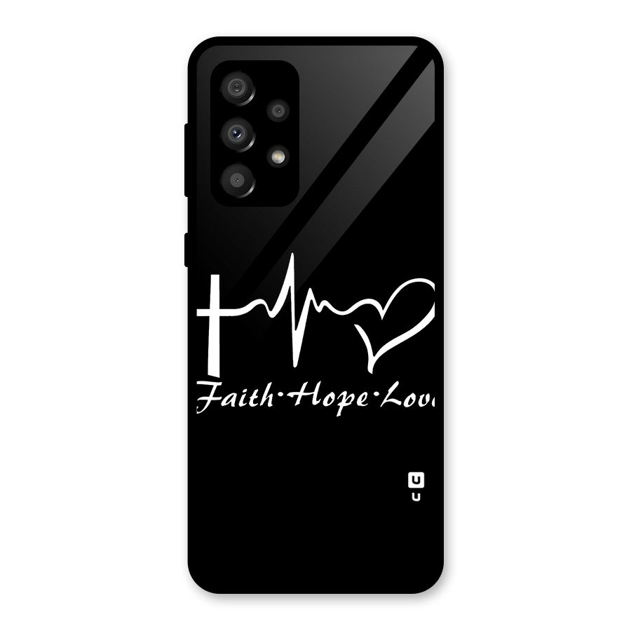 Faith Hope Love Heart Sign Glass Back Case for Galaxy A32