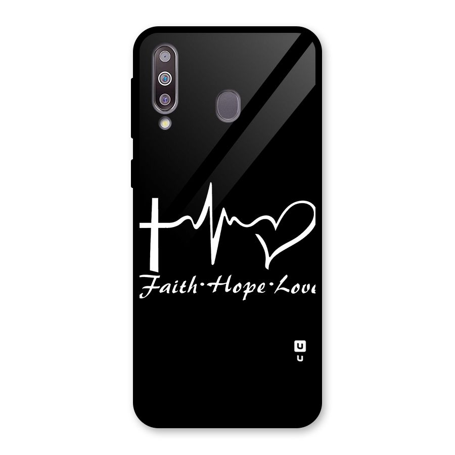 Faith Hope Love Heart Sign Glass Back Case for Galaxy M30