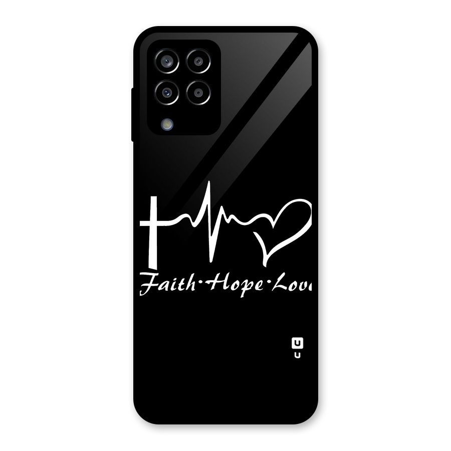Faith Hope Love Heart Sign Glass Back Case for Galaxy M33