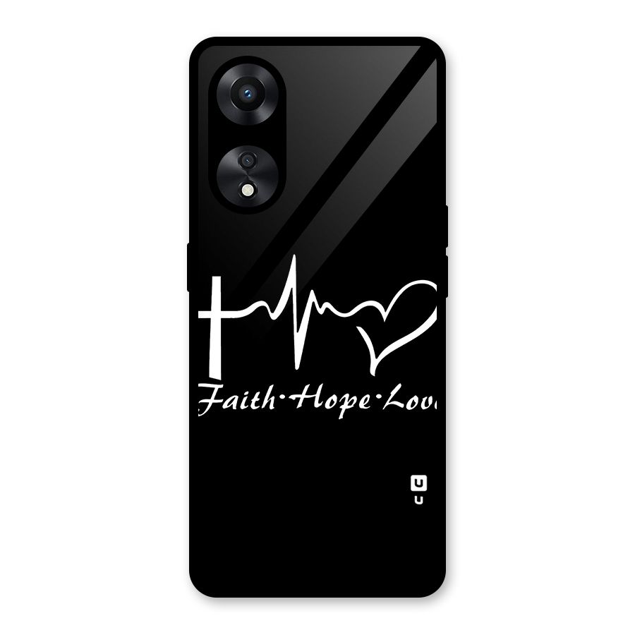 Faith Hope Love Heart Sign Glass Back Case for Oppo A78