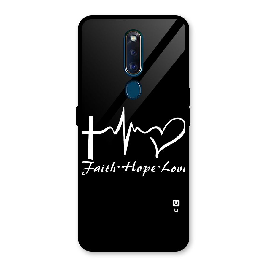 Faith Hope Love Heart Sign Glass Back Case for Oppo F11 Pro