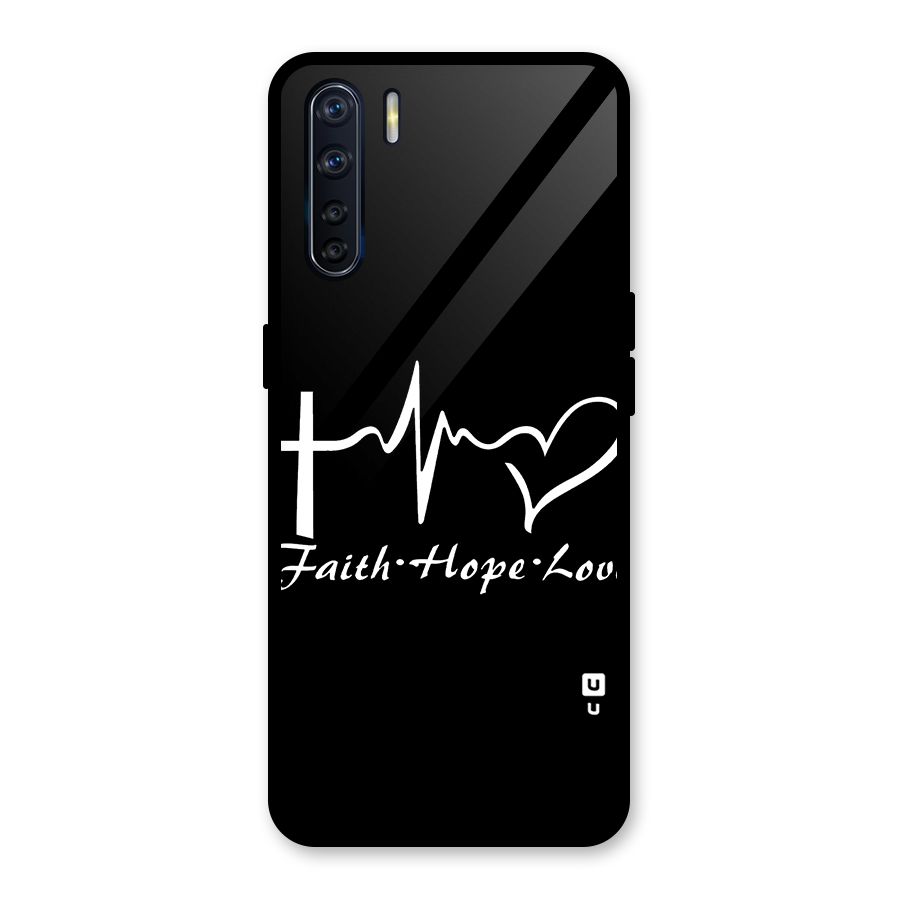Faith Hope Love Heart Sign Glass Back Case for Oppo F15