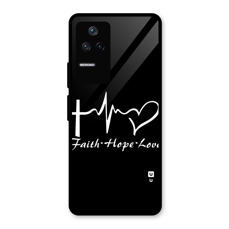 Faith Hope Love Heart Sign Glass Back Case for Poco F4 5G