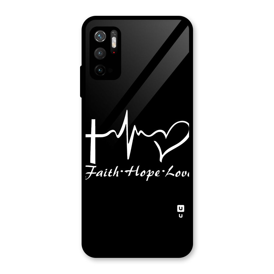 Faith Hope Love Heart Sign Glass Back Case for Poco M3 Pro 5G