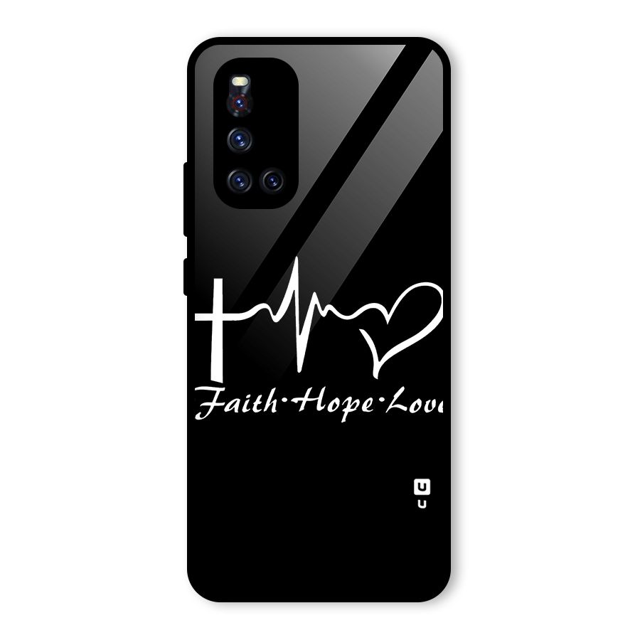 Faith Hope Love Heart Sign Glass Back Case for Vivo V19